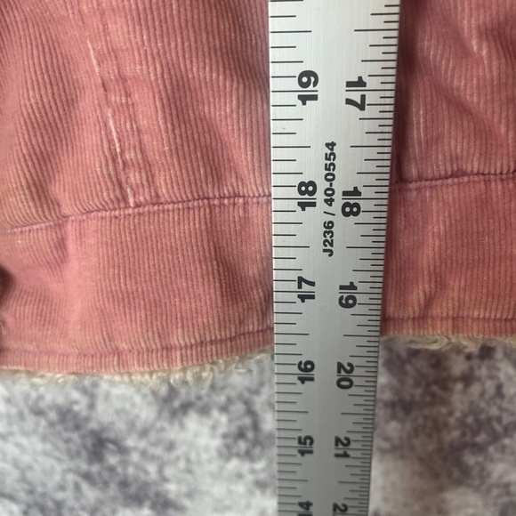 Drum Jeans Corduroy Jacket women M Pink Embroidered flowers 70s retro Penny Lane - Picture 6 of 13